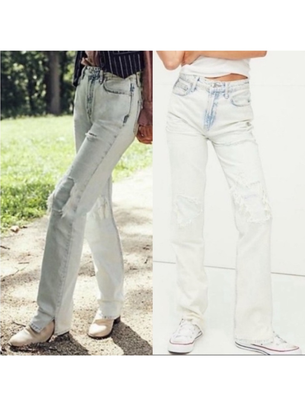 FP WE THE FREE My Own Lane Destroyed Bleach Wash Acid Wash Jeans 31